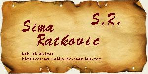 Sima Ratković vizit kartica